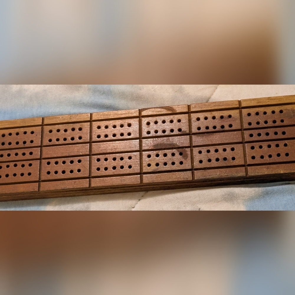 Vintage Wooden Cribbage Board Made by Drueke - MI